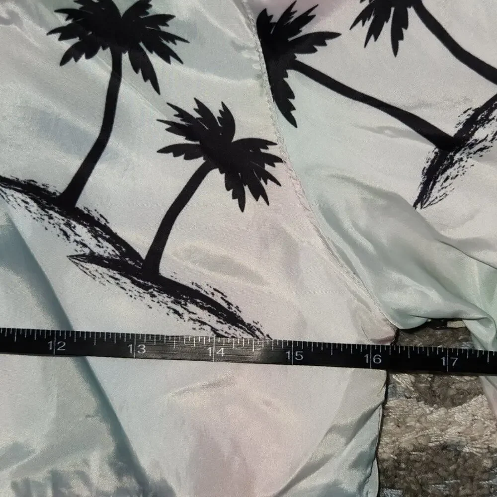 Justice Girls Windbreaker Jacket Lightweight Hood Size 10 Palm Trees Tropical